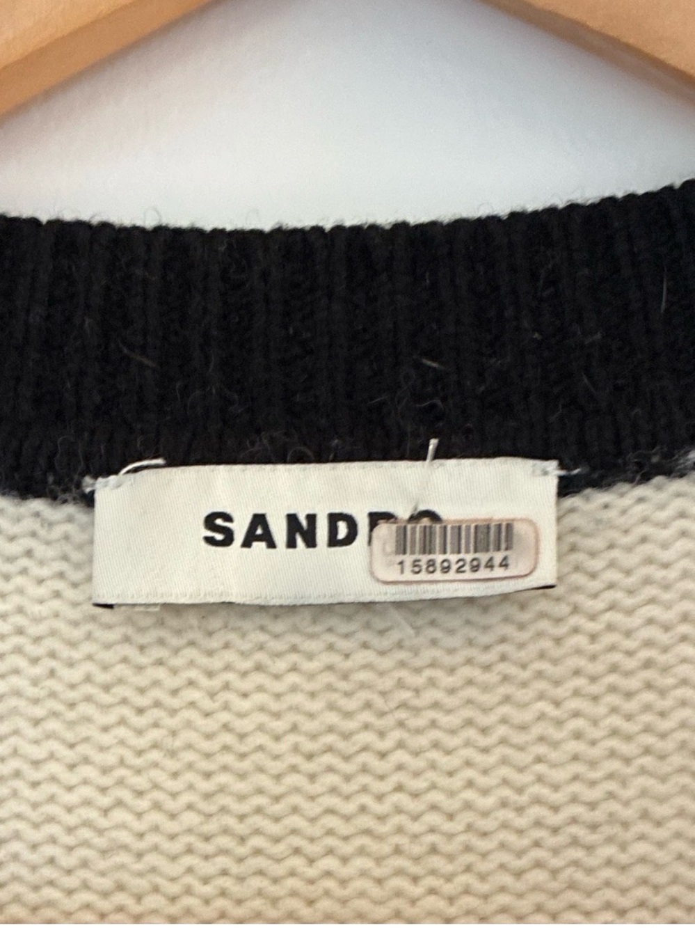 Sandro Colorblock Wool Knit Sweater Vest Crew Neck Button Front Pockets - Picture 2 of 7